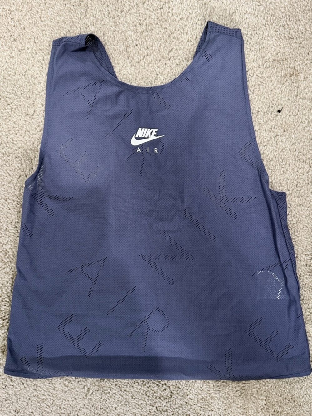 Nike Navy Blue Mesh Athletic Tank with White Logo